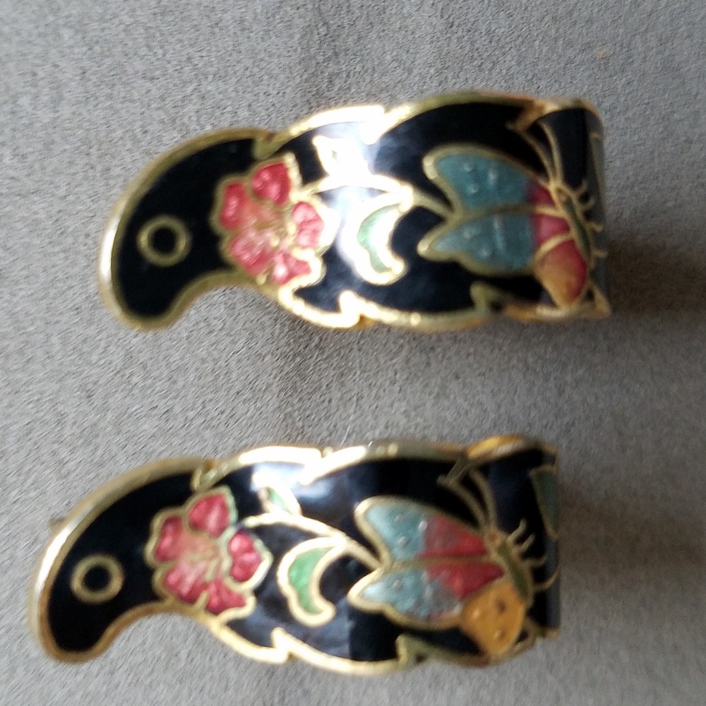 Set of Enamel earrings and stick pin/ buy 2 get 2